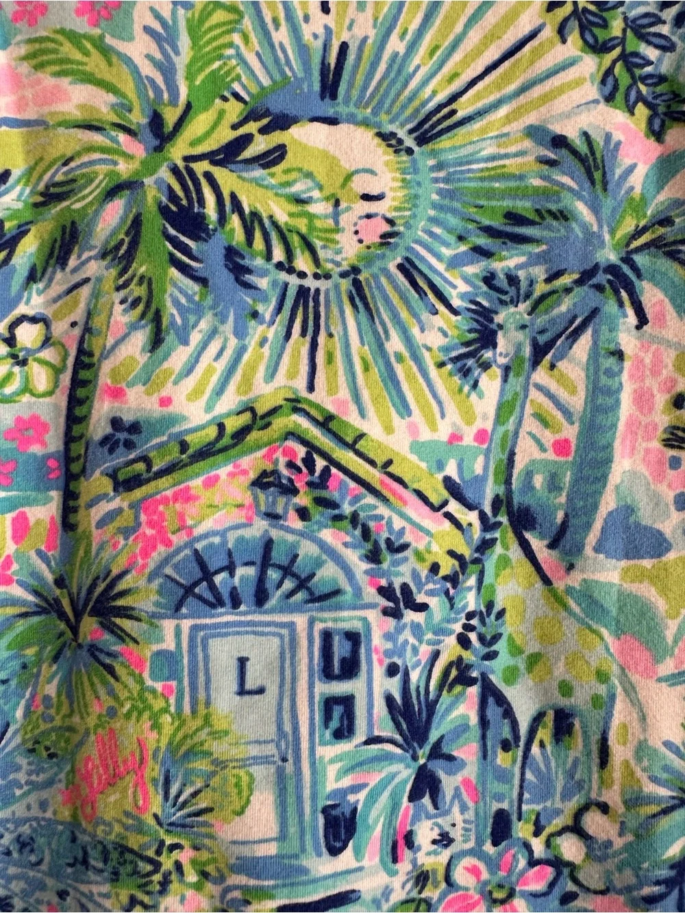 Lilly Pulitzer Pajama Set Girls Size 14 LS Shirt & Pants Colorful Tropical Print